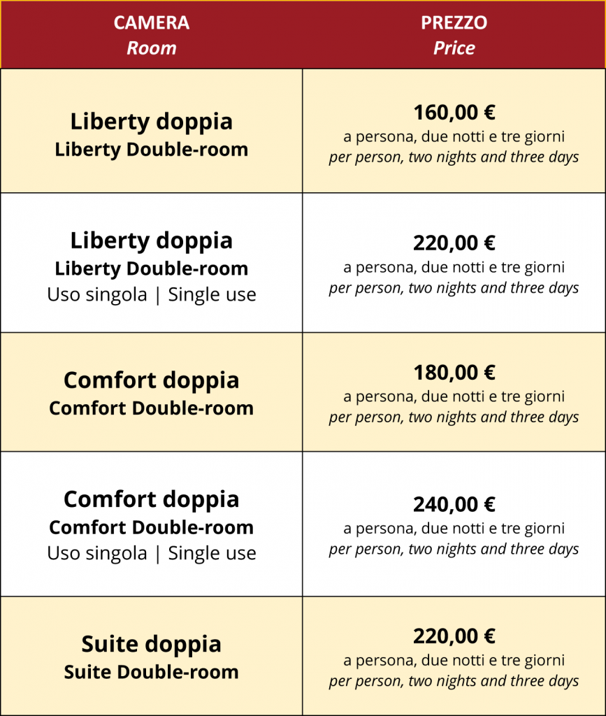 Prezzi Camere | Room prices
